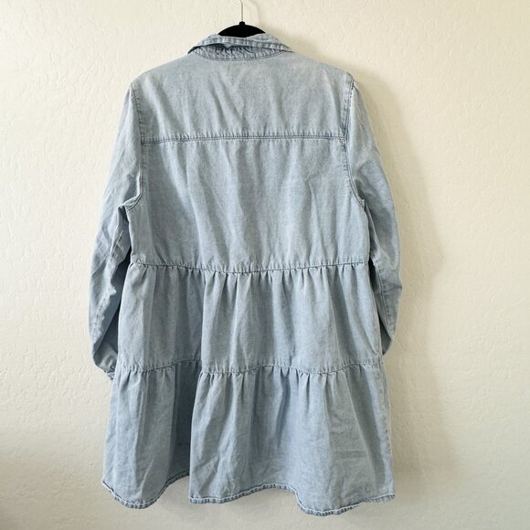 Andree by Unit Button Down Tiered Denim Mini Dress Size 1X - Picture 7 of 9